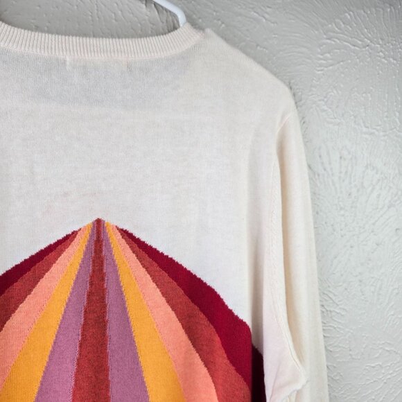 Marine Layer Sunset Pullover Sweater L Colorblock Cotton 70s Retro Long Sleeve - Picture 13 of 14